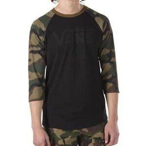 VANS Youth Combed Ringspun Classic Reglan T-Shirt 3/4  Contrast Sleeve Sz‎ L